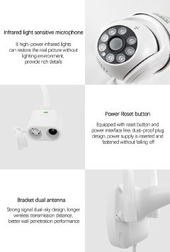 Original Outdoor IP Camera CCTV HD 1080P 270° Rotate Wifi Webcam Humanoid Detect Security Camers