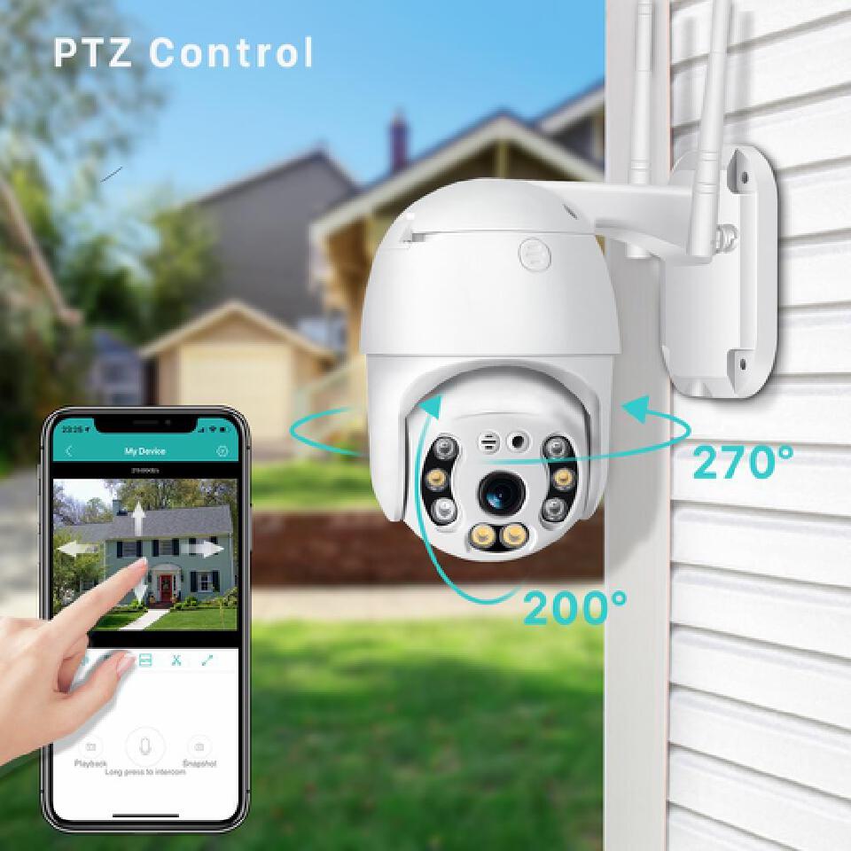 Full Color Night Vision Motion Detection 4X Digital  Outdoor PTZ DOME Mini IP Camera