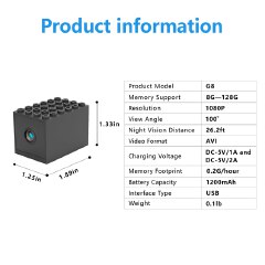 Built-in 1300mA Battery HD 2MP DIY Security Camera-Portable Nanny WIFI IP Cam-Indoor Outdoor
