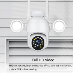 Wall Lamp FHD 3MP Outdoor PTZ Security Camera Wireless WiFi IP66 Waterproof Infrared Night Vision