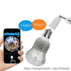 IR &amp; White Light 360eyes APP Control IP Camera 360 Degree WIFI Wireless Bulb Lamp Fisheye Panoramic