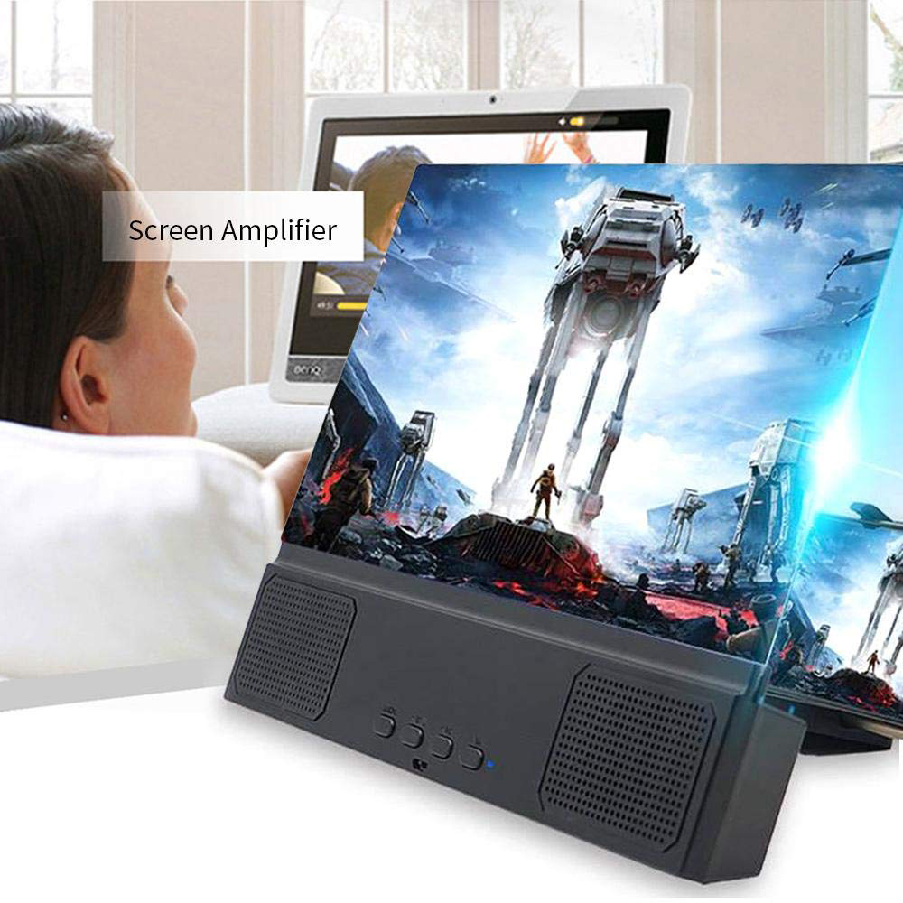 12 inch 3D Phone Screen Amplifier With Bluetooth Speaker HD Video Magnifier Holder