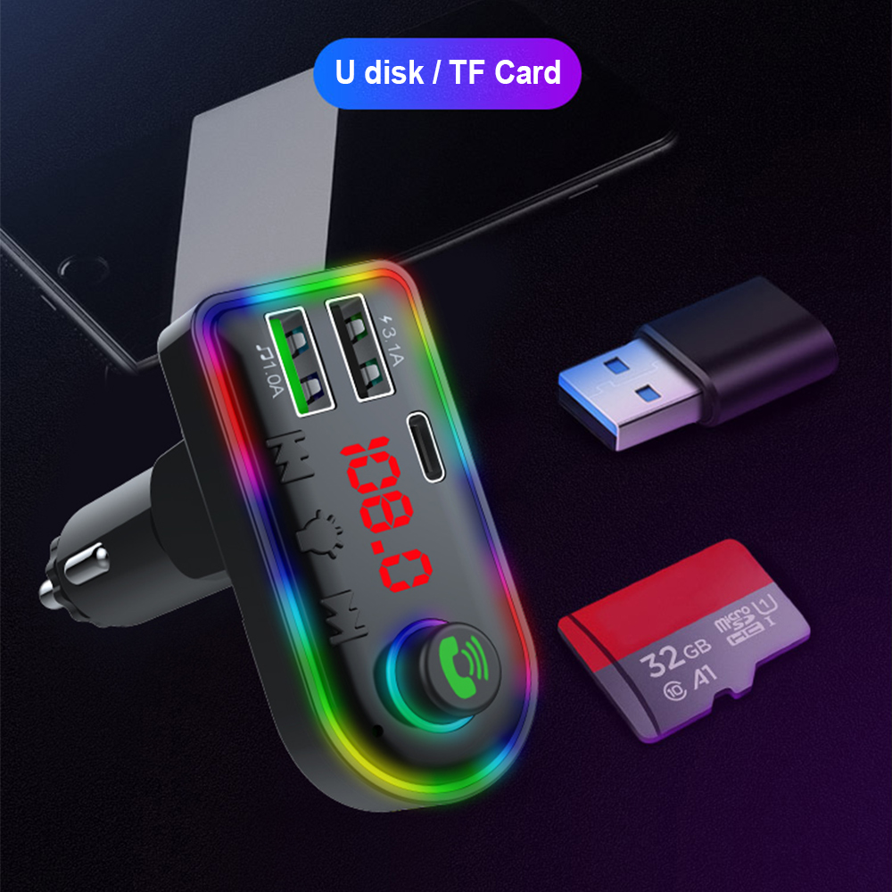 Auto FM Transmitter Bluetooth Handsfree Car Audio MP3 Player USB 3.1A Charger Radio Adapter