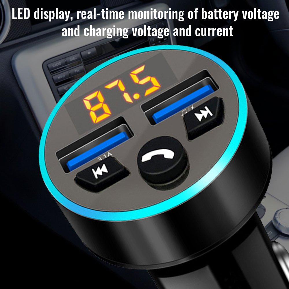 Fast Charging Usb Car Wireless Bluetooth Fm Radio Transmitter Car Mp3 Radio Charger