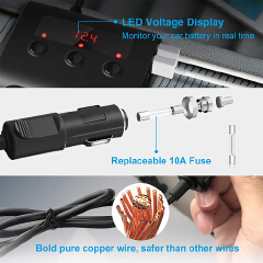 USB Car Charger Splitter Adapter Fast Charge LED Voltage Display Socket Splitter Charger 4 USB