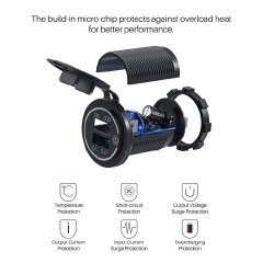 2USBCar Charger Socket Digital Display Voltmeter USB Charger Socket with ON-OFF Switch for Motorcycl
