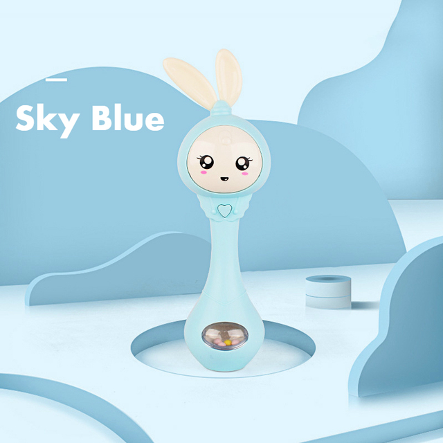 Baby Music Flashing Rattle Toys Rabbit Teether Hand Bells Mobile Infant Weep Tear Rattles Newborn Early Educational Toys 0-12M