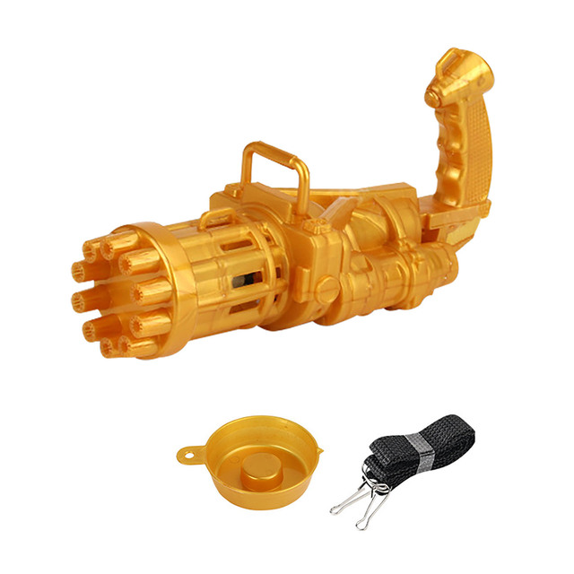New Gatling Bubble Machine 10-Hole Automatic Bubble Guns For Kids Electric Bubble Shooter Gatling Summer Soap Water Bubble Maker