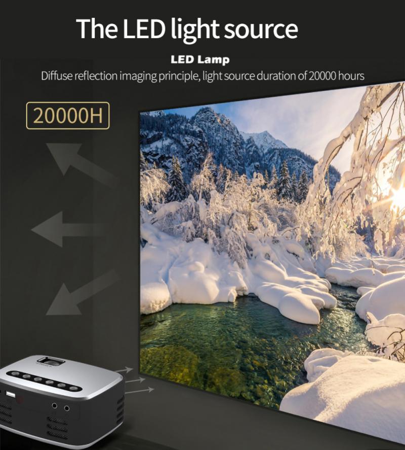 T20 Projector for IOS Android Full HD 1080P 110 Inch Big Screen Projector Home Theater Smart Video Beamer Hot Sale