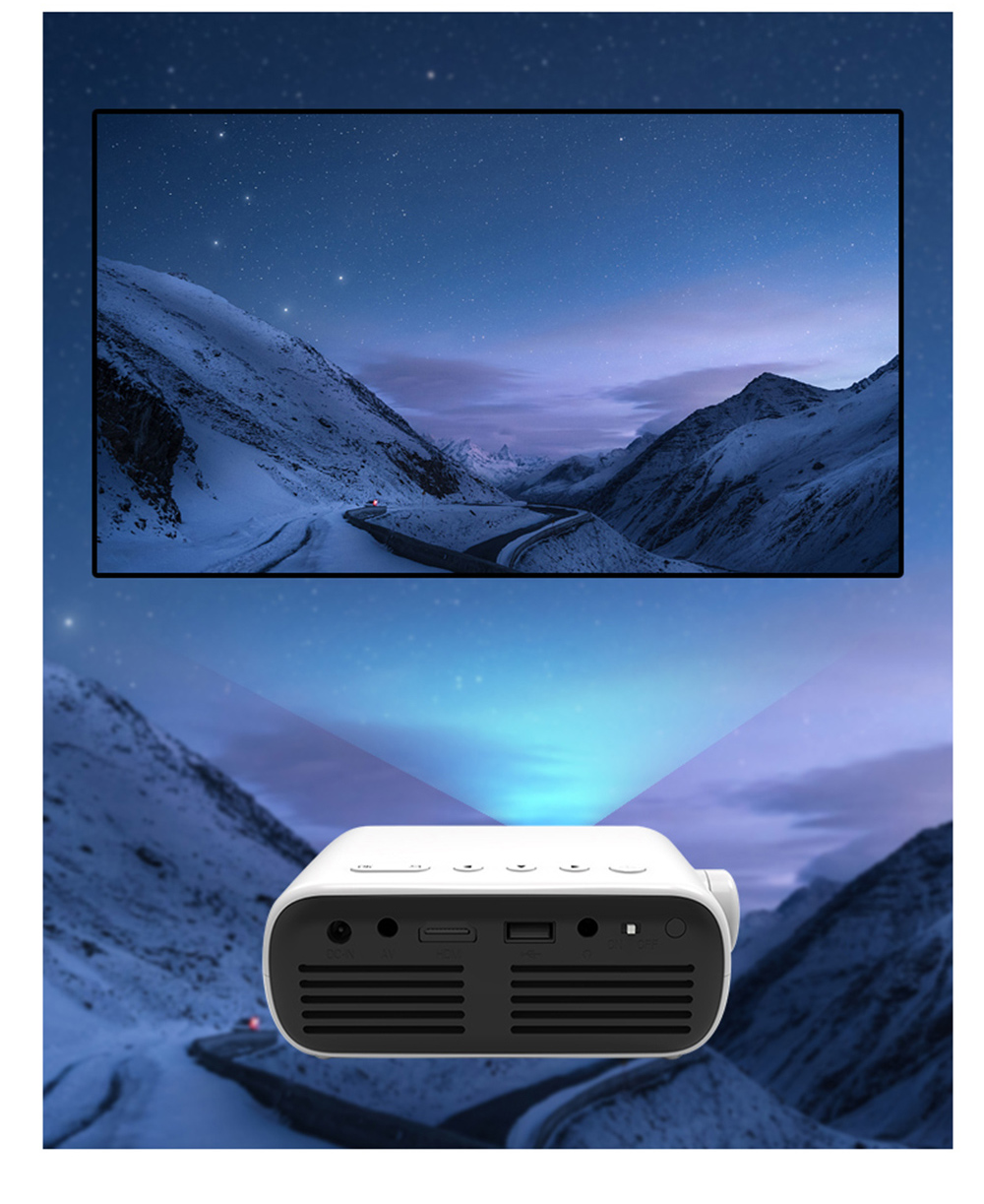 LED Mini Projector 480*272 Pixels with HDMI/USB/AV/Audio Interface Portable Projection Home Media Player
