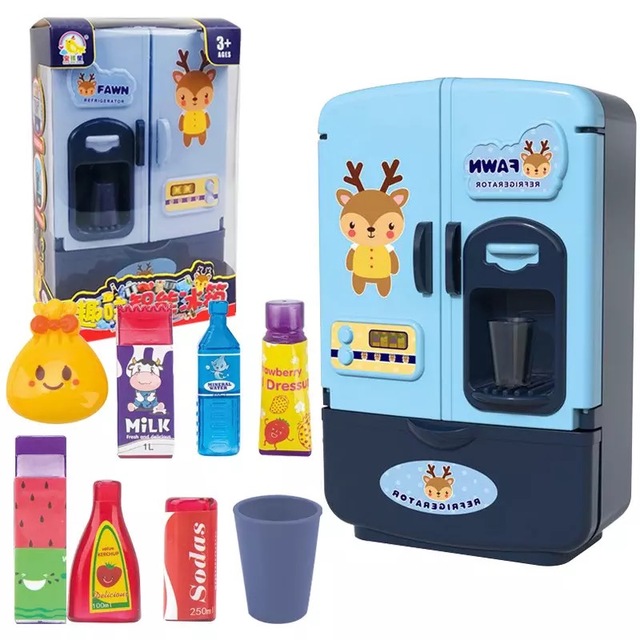 Children Play House Toys Simulation Fridge Toy Double Door Small Household Appliance Smart Refrigerator Educational Toy Kid Gift