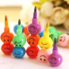 7 Color Art Supplies for Kids Pastel Pen Drawing Set Stationery Smiley Face Crayons Supplies Drawing 2pcs