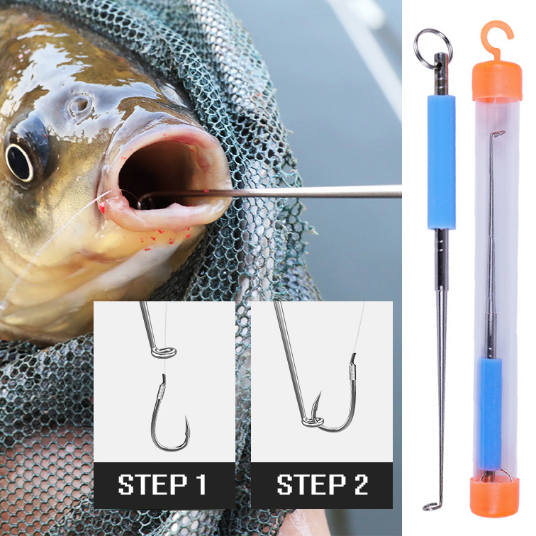 Stainless Steel Easy Fish Hook Remover Safety Fishing Hook Extractor Detacher Rapid Decoupling Device Outdoor Fishing Tools