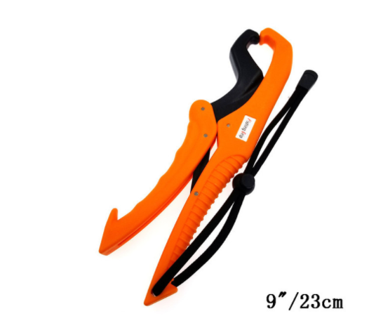 Fish Grabber Plier Controller Practical Fishing Gripper Gear Tool ABS Grip Tackle Holder Fish Clamp with Adjustable Rope