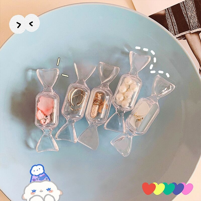 5PCS Creative Candy Jewelry Storage Box Cute Mini Jewelry Storage Portable Necklace Ring Storage