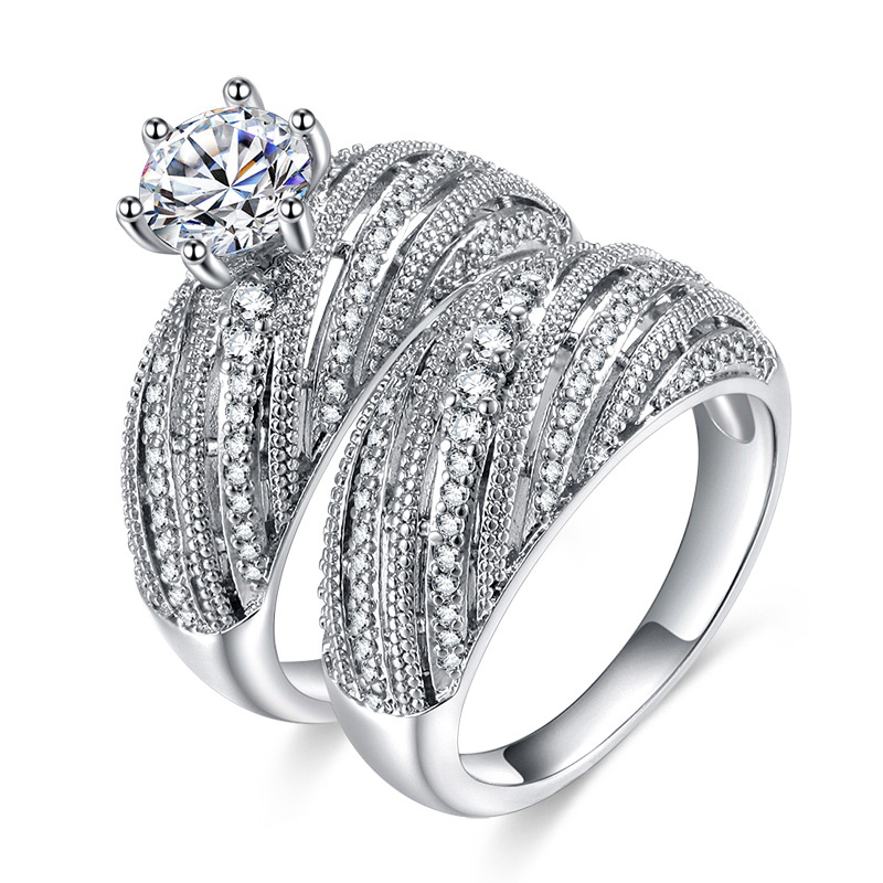 Wedding Ring Set For Female Women Bride Engagement Anniversary Gift  Jewelry