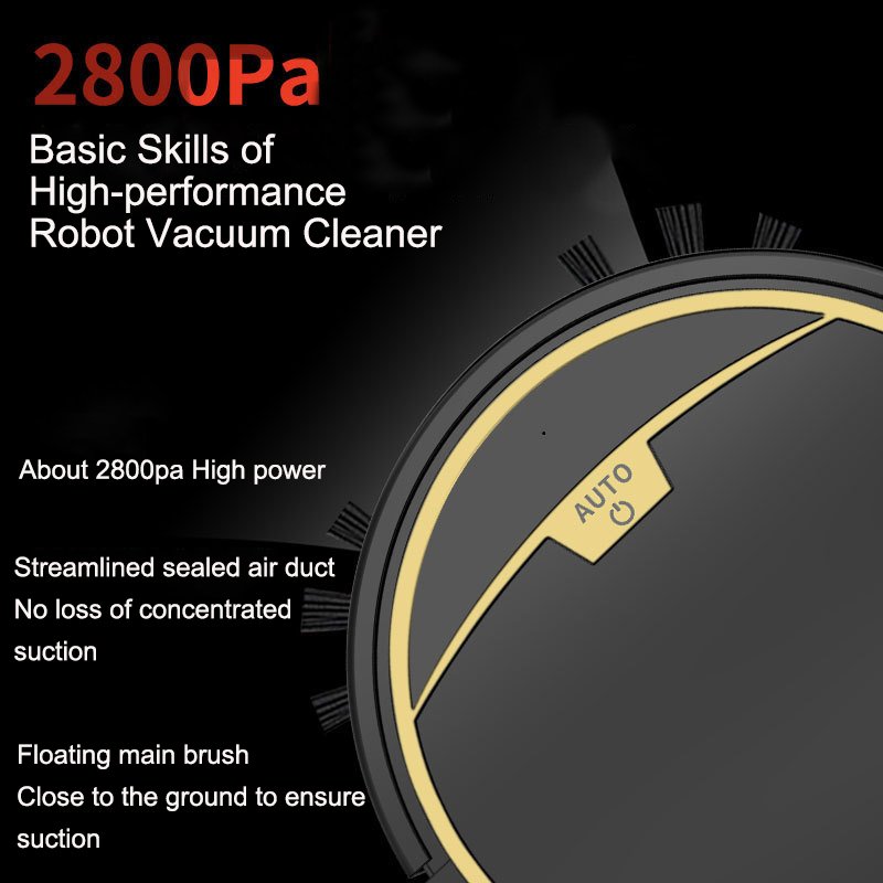 Remote Control Smart Robot Vacuum Cleaner 2800Pa Automatic Household Multifunctional Anti-drop Vacuum Cleaner with Water Tank