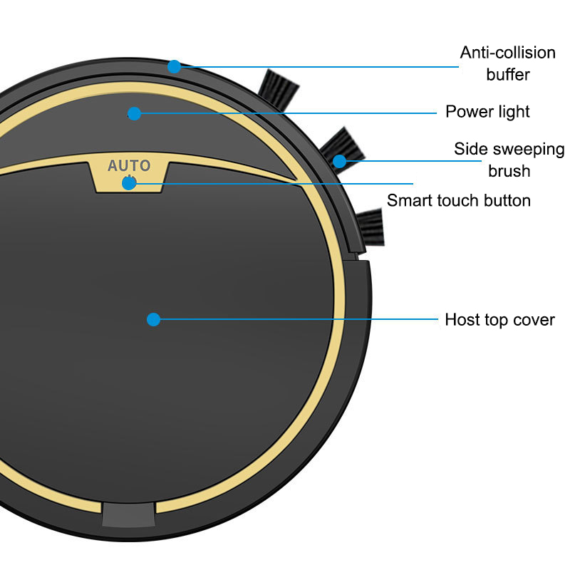 Remote Control Smart Robot Vacuum Cleaner 2800Pa Automatic Household Multifunctional Anti-drop Vacuum Cleaner with Water Tank