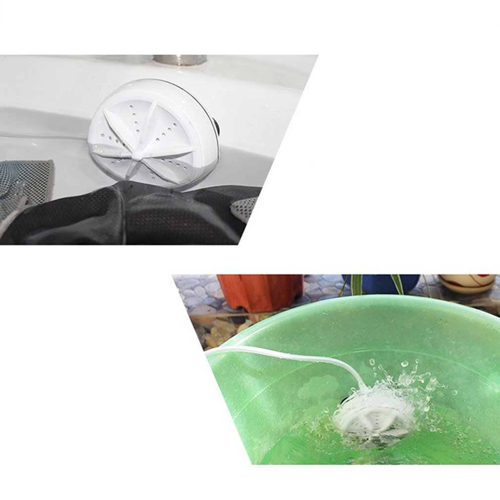 Mini Ultrasonic Washing Machine Portable Turbo Personal Rotating Washer Convenient Travel Home Business Travel USB Powered