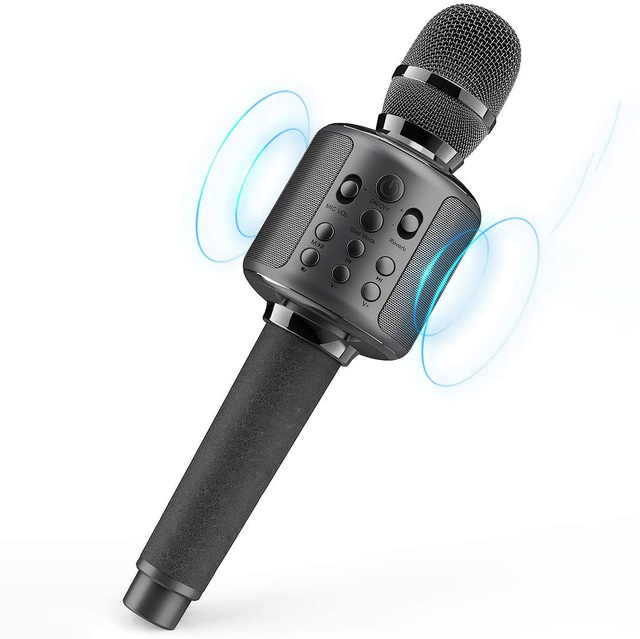 Karaoke Microphone Wireless Singing Machine with Bluetooth Speaker for Cell Phone/PC, Portable Handheld Mic Speaker