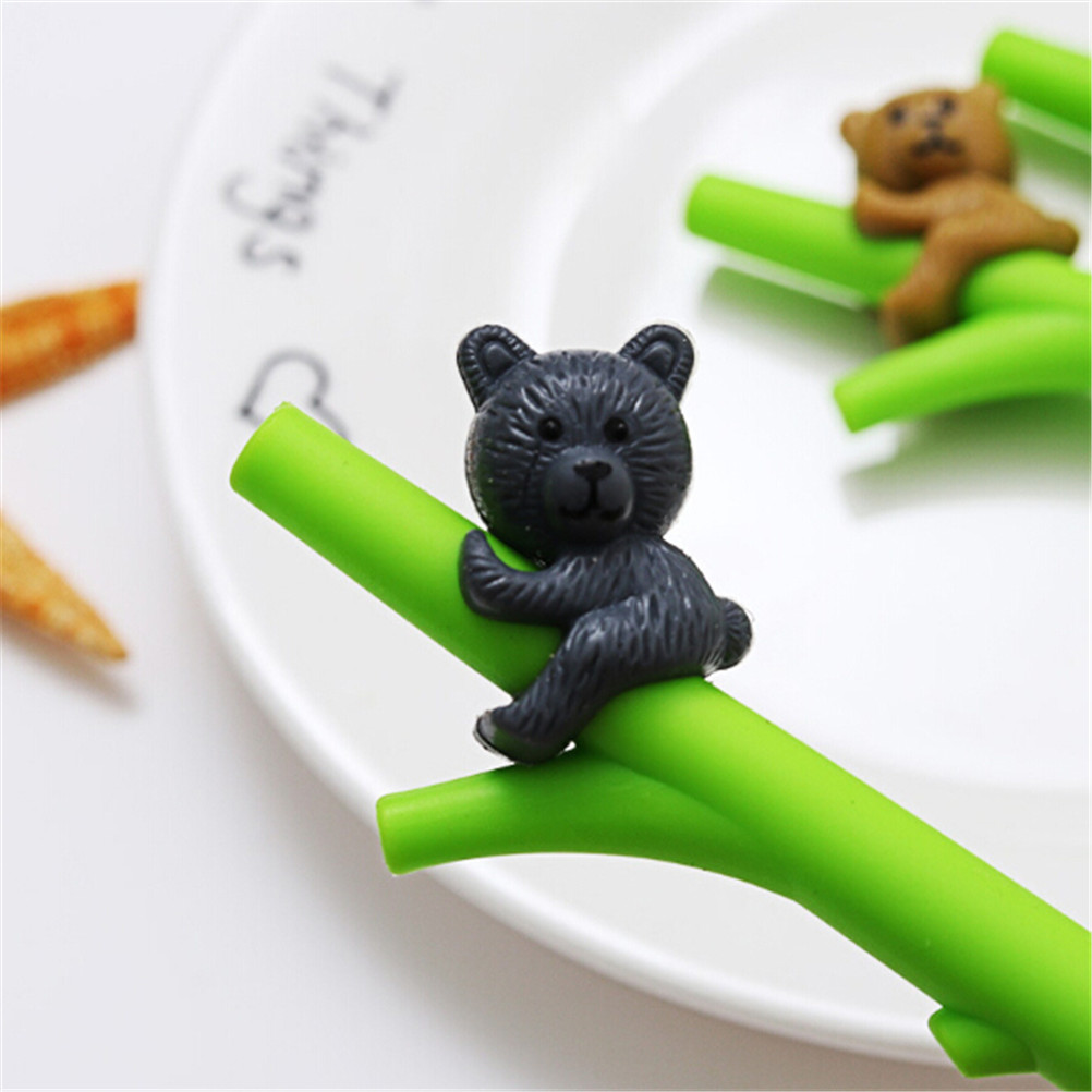 6pcs 0.5mm Creative Cartoon Koala Branches Black Ink Gel Pen Signing Pen Writing Tool School Office Supply Student Stationery