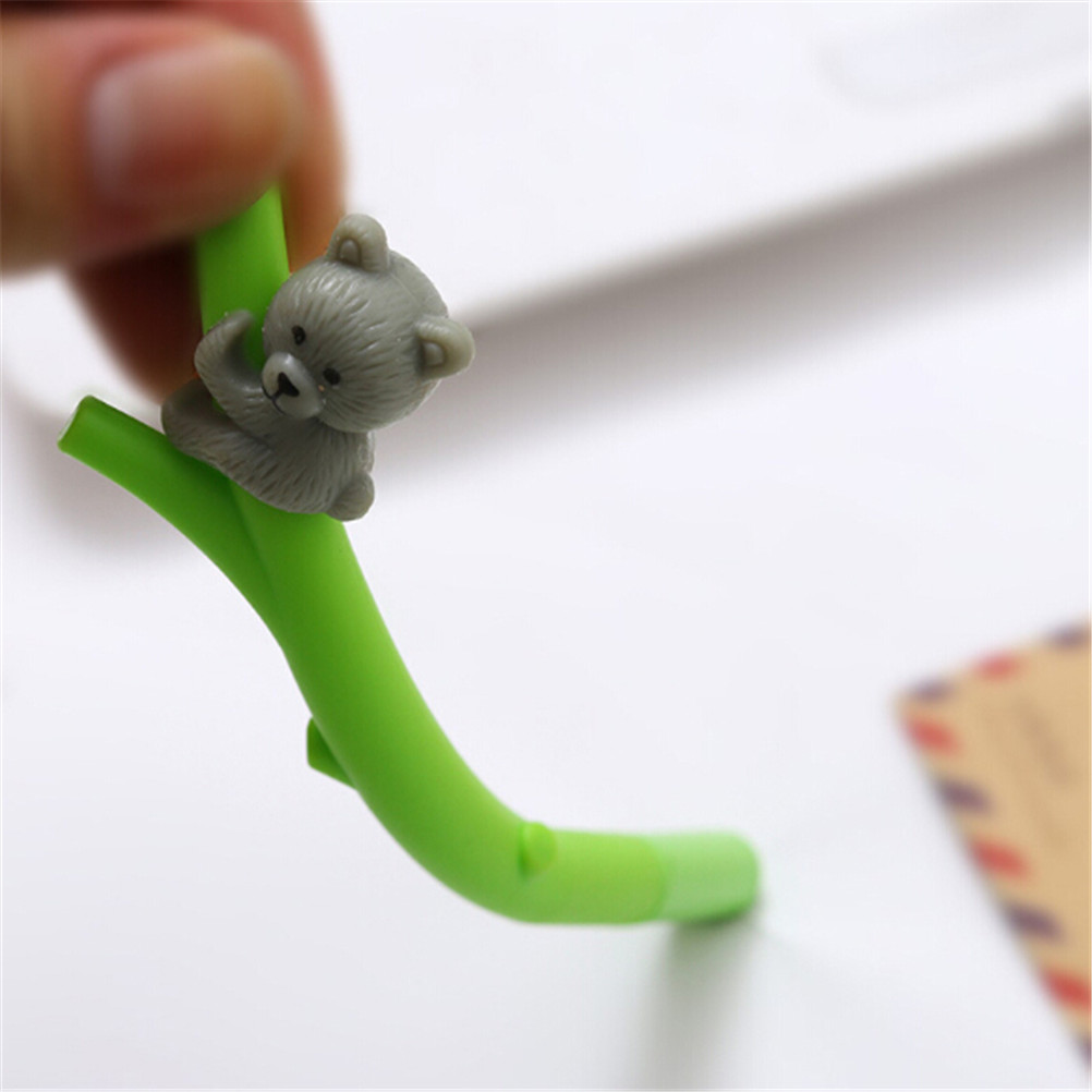 6pcs 0.5mm Creative Cartoon Koala Branches Black Ink Gel Pen Signing Pen Writing Tool School Office Supply Student Stationery