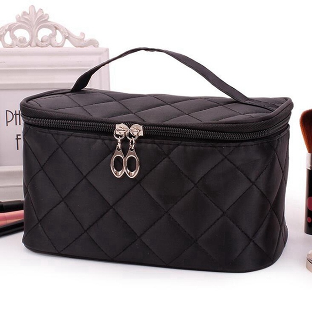 Women Travel Cosmetic Bags Diamond Lattice Zipper Men Makeup Bags Organizer Beauty Toiletry Bag Bath Wash Make Up Kits Case