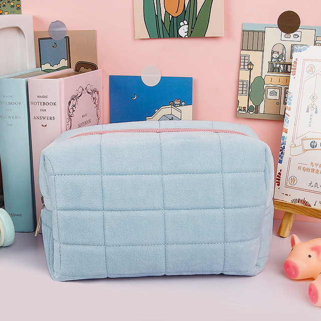 Large Capacity Pencil Case Colorful Soft Cloth Pencil Pouch Stationery Storage Bags for Students School Supplies
