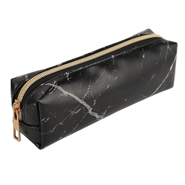 Marble Pencil Case PU Leather School Supplies Stationery Girls Boy Gift Pencil Case Cute Pencil Box Kawaii Pouch