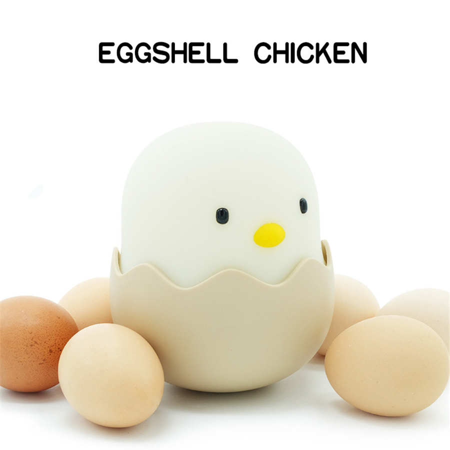 LED Night Light Animal Egg Chick Shape Rechargeable Night lamp Soft Cartoon Baby Nursery Bedroom Lamp for Children Birthday Gift