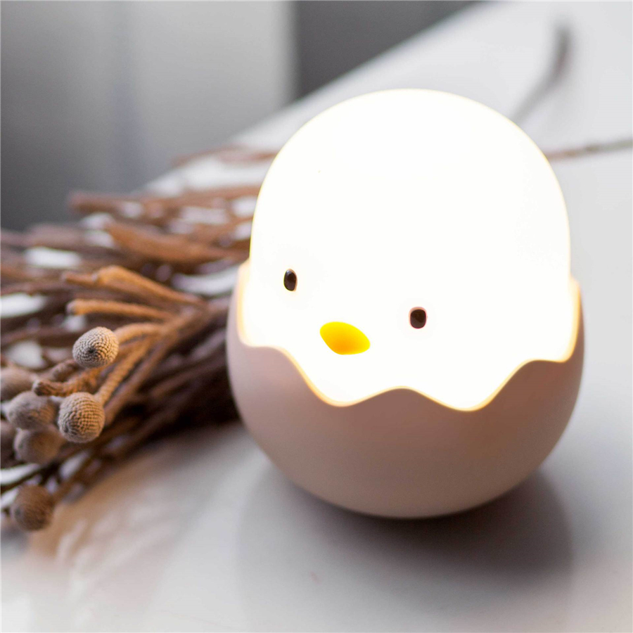 LED Night Light Animal Egg Chick Shape Rechargeable Night lamp Soft Cartoon Baby Nursery Bedroom Lamp for Children Birthday Gift