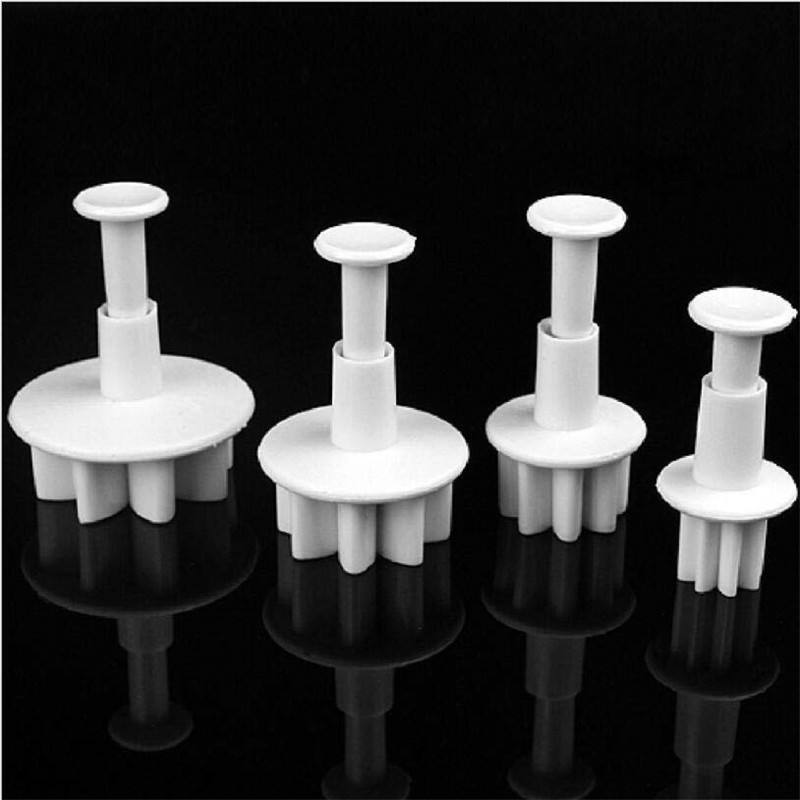 4Pcs Plum Flower Plunger Fondant Mold Cutter Cake Cookie Decorating Fondant Cookie Cutter  Decorating Tools Baking Accessories Kitchen Supplies