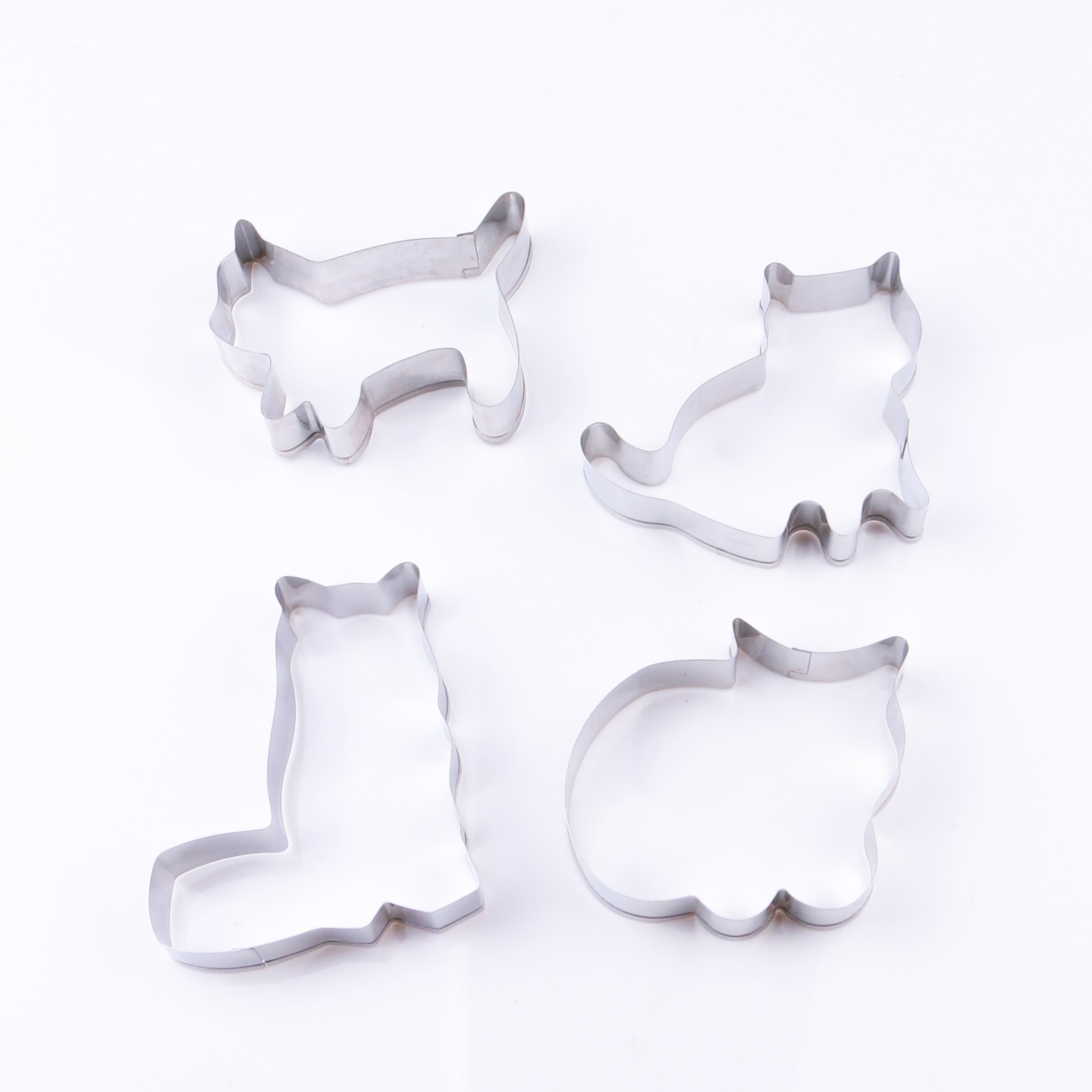 4pcs cookie cutters Stainless steel cookie cartoon mold cute little cat modeling DIY baking sugar cookies cutting mold Kitchen Supplies