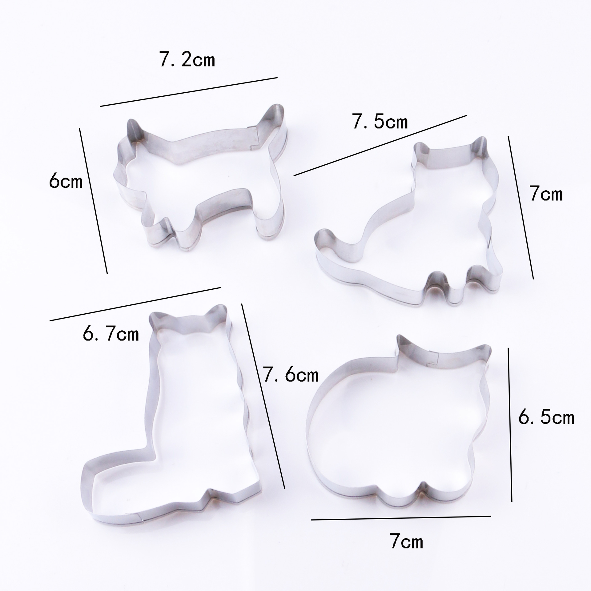 4pcs cookie cutters Stainless steel cookie cartoon mold cute little cat modeling DIY baking sugar cookies cutting mold Kitchen Supplies