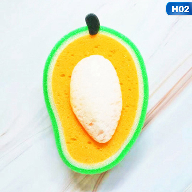 1Pcs Fruit Bath Sponge Dish Brush Shaped Bath Cute Cleaning Cartoon Tableware Glass Washing Kitchen Cleaner Bathroom Supplies