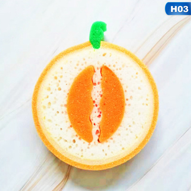 1Pcs Fruit Bath Sponge Dish Brush Shaped Bath Cute Cleaning Cartoon Tableware Glass Washing Kitchen Cleaner Bathroom Supplies