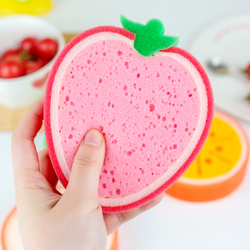 1Pcs Fruit Bath Sponge Dish Brush Shaped Bath Cute Cleaning Cartoon Tableware Glass Washing Kitchen Cleaner Bathroom Supplies