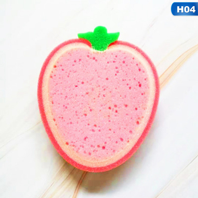 1Pcs Fruit Bath Sponge Dish Brush Shaped Bath Cute Cleaning Cartoon Tableware Glass Washing Kitchen Cleaner Bathroom Supplies