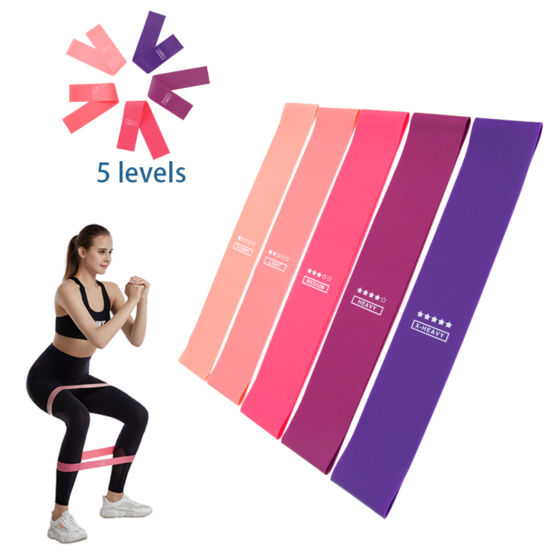 5pcs Training Fitness Gum Exercise Gym Strength Resistance Bands Expander Pilates Rubber Fitness Mini Band Crossfit Workout Equipment