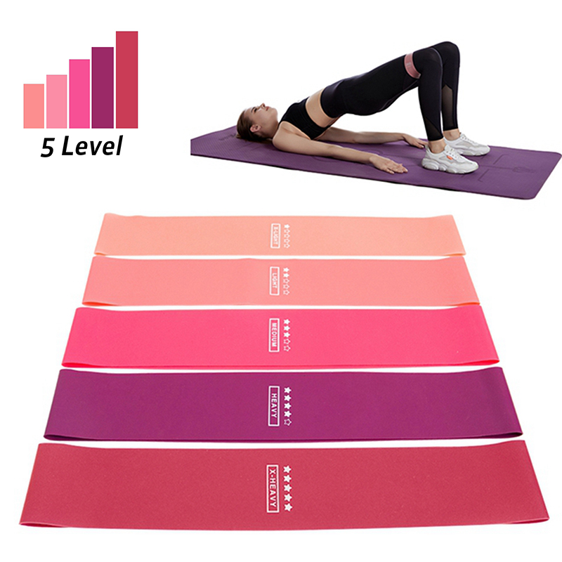 5pcs Training Fitness Gum Exercise Gym Strength Resistance Bands Expander Pilates Rubber Fitness Mini Band Crossfit Workout Equipment