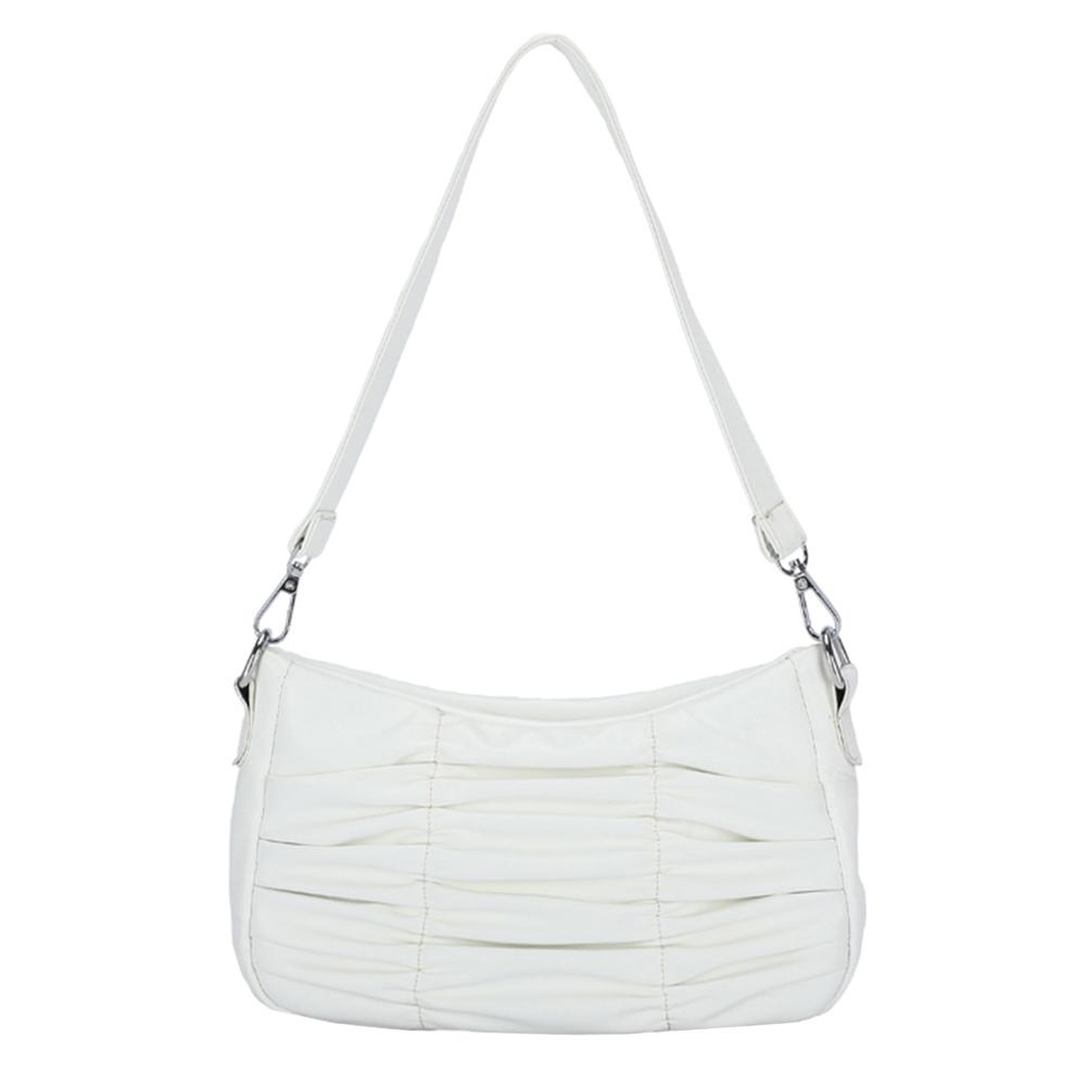 Women's Handbag Fashion Solid Color Pleated Simple PU Leather Underarm Shoulder Bags Female Casual Shopping Clutch Wild Pursess