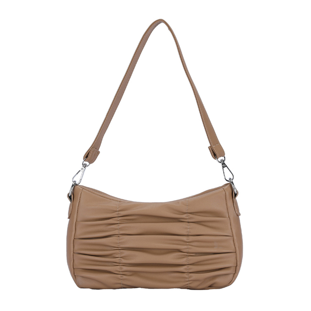 Women's Handbag Fashion Solid Color Pleated Simple PU Leather Underarm Shoulder Bags Female Casual Shopping Clutch Wild Pursess