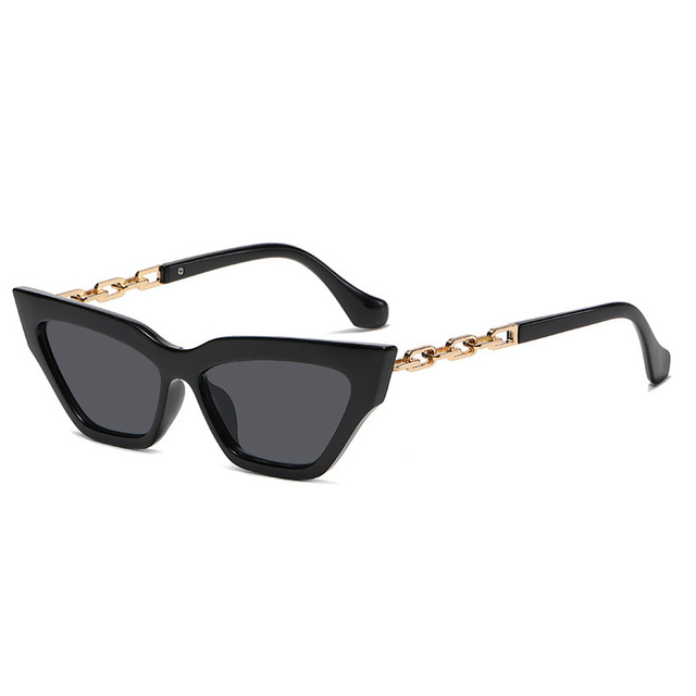 Cat Eye Vintage Sunglasses Women Fashion Metal Chain Design Female Sun Glasses Candy Colors Retro Designer Oculos De Sol