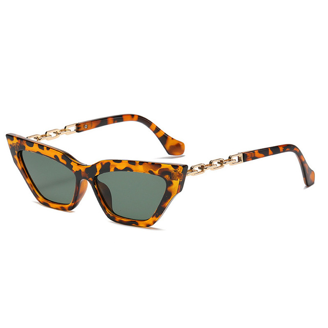 Cat Eye Vintage Sunglasses Women Fashion Metal Chain Design Female Sun Glasses Candy Colors Retro Designer Oculos De Sol