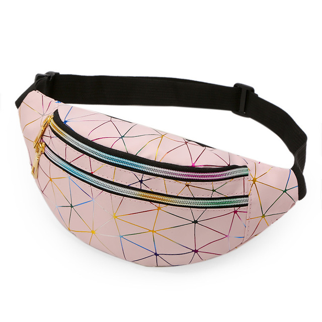 Fashion Holographic Fanny Pack Women's Belt Bag Female Waist Bags Laser Chest Phone Pouch Lady Banana Purse Bum Bag Kidney