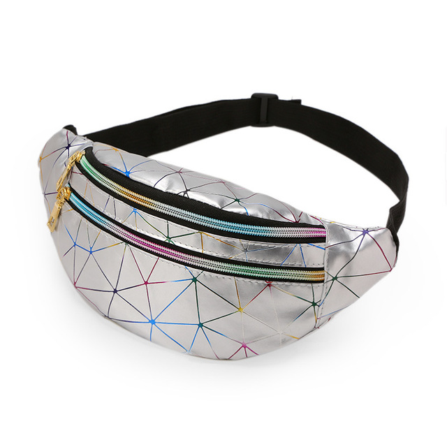 Fashion Holographic Fanny Pack Women's Belt Bag Female Waist Bags Laser Chest Phone Pouch Lady Banana Purse Bum Bag Kidney