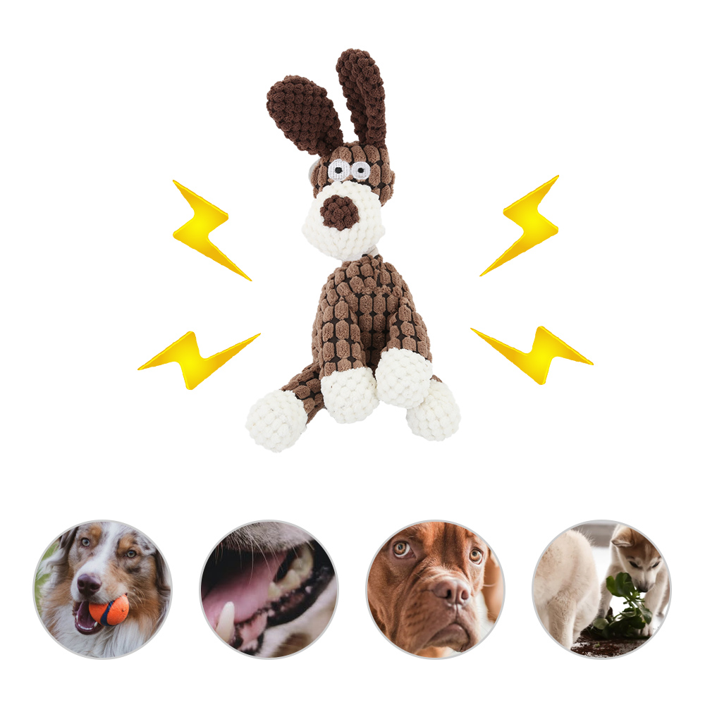 Pet Chewing Animals Donkey Shaped Dog Bite Corduroy Plush Teething Toy for Small Dogs High Quality Pet Training Supplies
