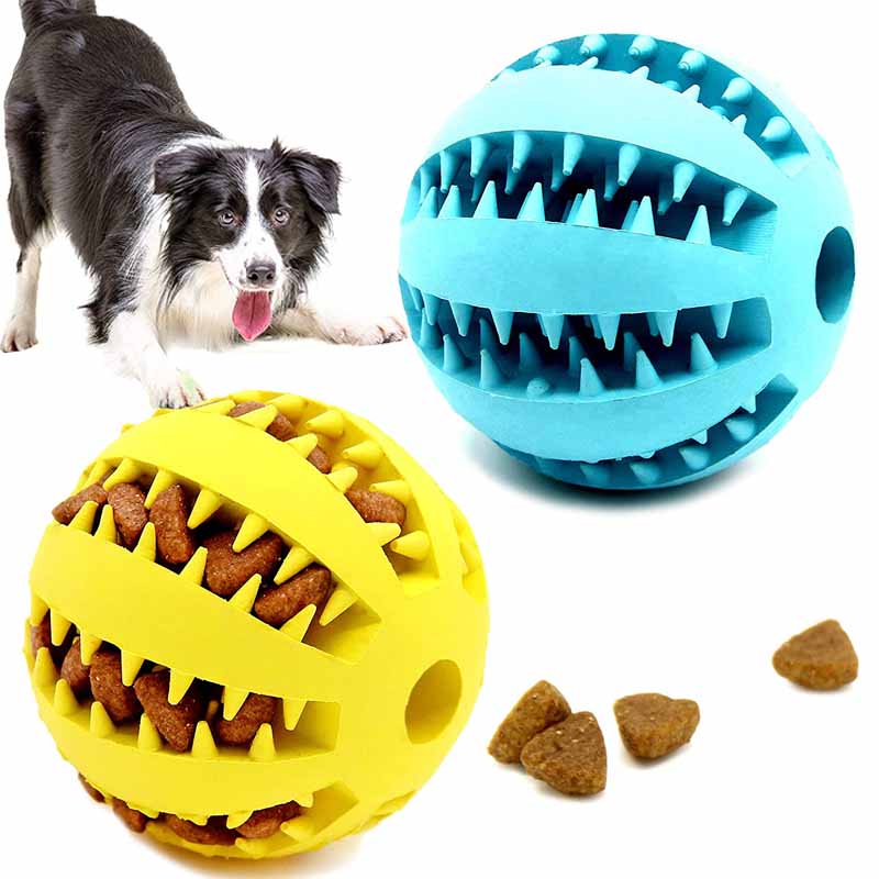 2PC 5cm Natural Rubber Pet Dog Toys Dog Chew Toys Tooth Cleaning Treat Ball Extra-tough Interactive Elasticity Ball for Pet Products