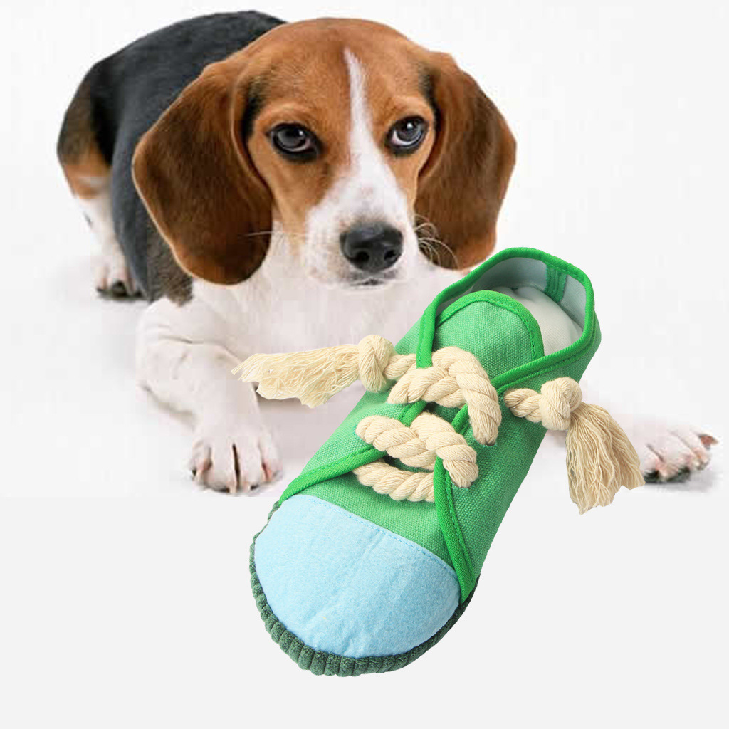 Cute Pet Dog Cat Toy Canvas Shoes Pet Vocal Toys Tooth Cleaning Molar Toys Pet Supplies for Small Medium Dogs Pet Products
