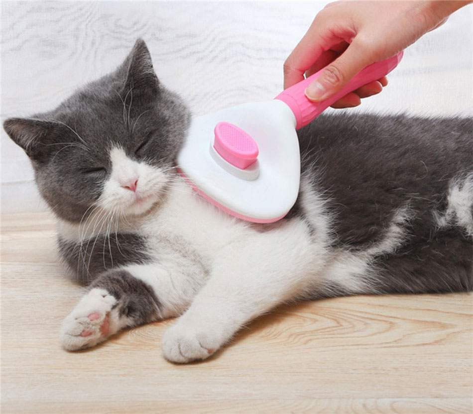 Dog Comb Pet Hair Removal Cleaner Dogs Cats Grooming Needle Comb Self Cleaning Brush Cat Hair Combs Pets Beauty Products